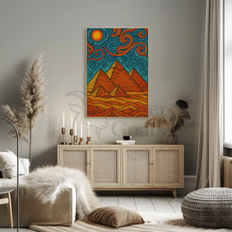 Egyptian Pyramids Meets Starry Night Art Nouveau Poster PosterGoat