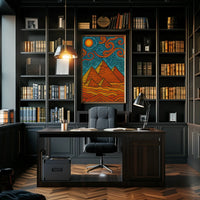 Egyptian Pyramids Meets Starry Night Art Nouveau Poster PosterGoat