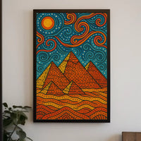 Egyptian Pyramids Meets Starry Night Art Nouveau Poster PosterGoat