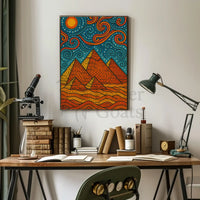 Egyptian Pyramids Meets Starry Night Art Nouveau Poster PosterGoat