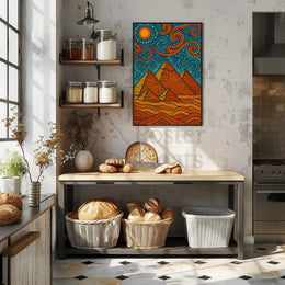 Egyptian Pyramids Meets Starry Night Art Nouveau Poster PosterGoat