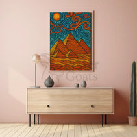 Egyptian Pyramids Meets Starry Night Art Nouveau Poster PosterGoat