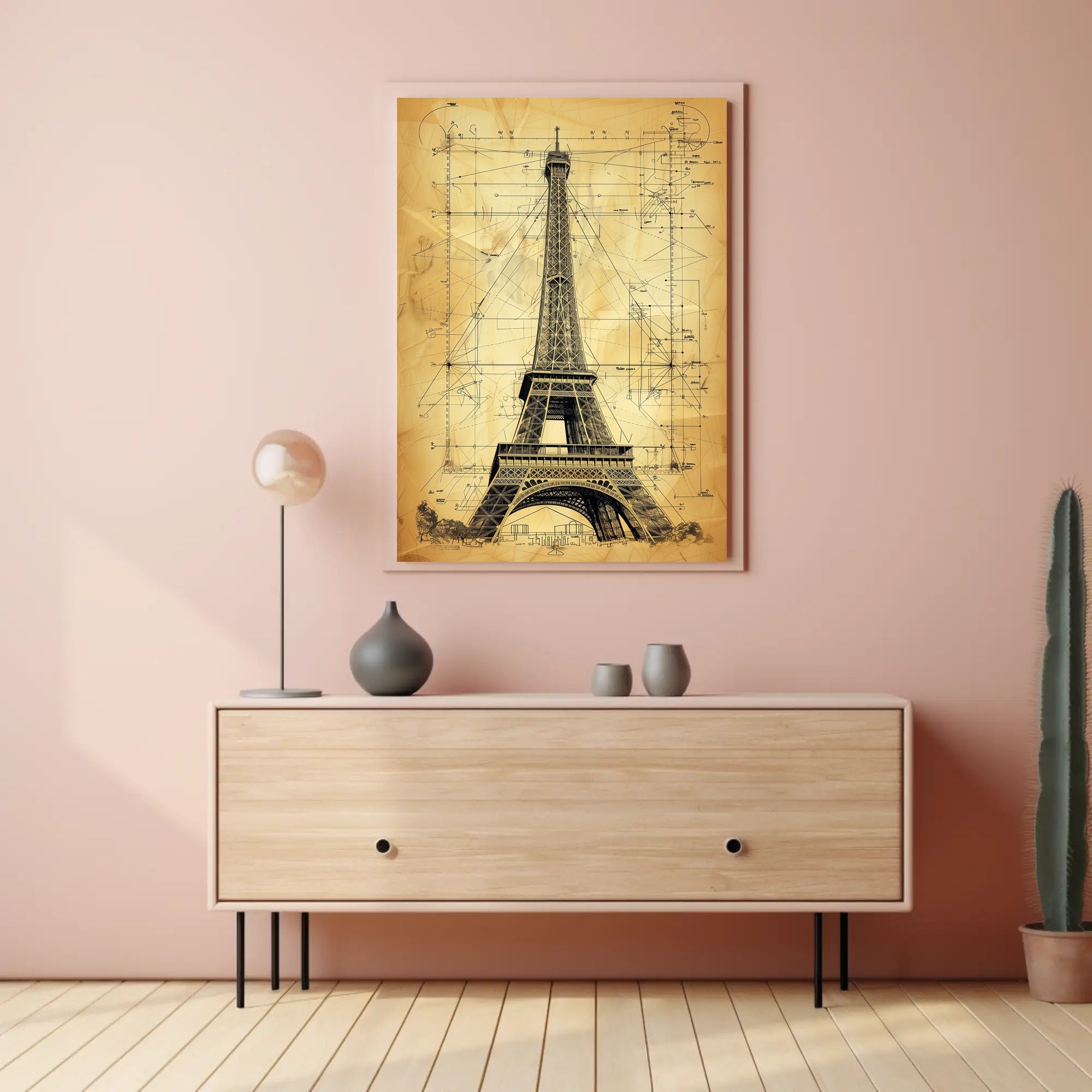 Eiffel Tower Architectural Blueprint Poster: Educational or Infographic Poster PosterGoat