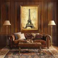 Eiffel Tower Architectural Blueprint Poster: Educational or Infographic Poster PosterGoat