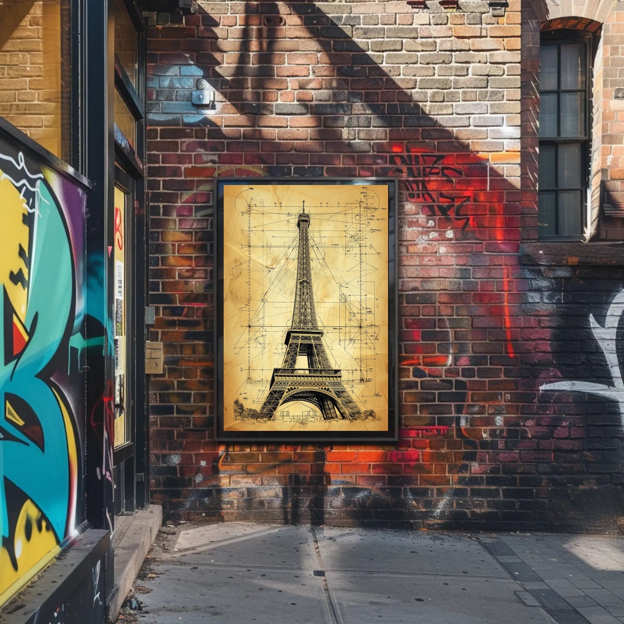 Eiffel Tower Architectural Blueprint Poster: Educational or Infographic Poster PosterGoat
