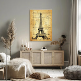 Eiffel Tower Architectural Blueprint Poster: Educational or Infographic Poster PosterGoat