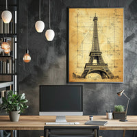 Eiffel Tower Architectural Blueprint Poster: Educational or Infographic Poster PosterGoat