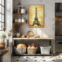 Eiffel Tower Architectural Blueprint Poster: Educational or Infographic Poster PosterGoat