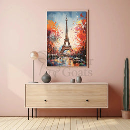 Eiffel Tower Autumn Impressionist Travel Poster PosterGoat