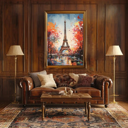 Eiffel Tower Autumn Impressionist Travel Poster PosterGoat