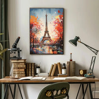 Eiffel Tower Autumn Impressionist Travel Poster PosterGoat
