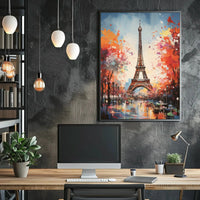Eiffel Tower Autumn Impressionist Travel Poster PosterGoat