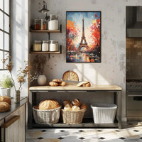 Eiffel Tower Autumn Impressionist Travel Poster PosterGoat