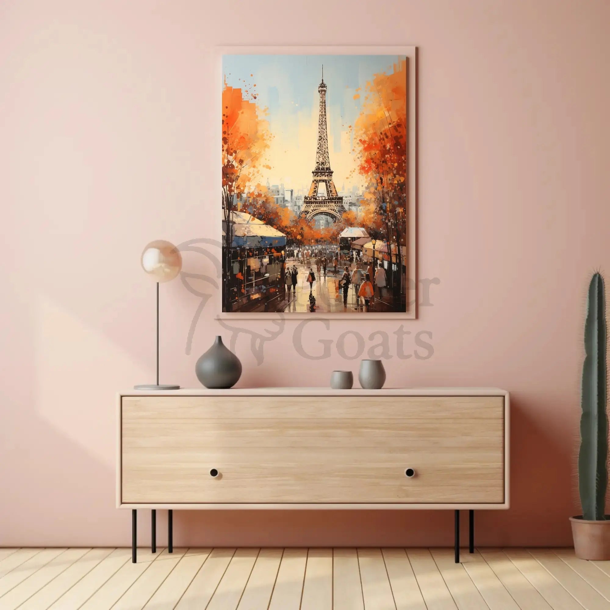 Eiffel Tower Autumn Scene in Paris Artistic Travel Poster PosterGoat