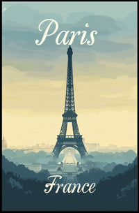 Eiffel Tower Illustration Art Print Urban or Cityscape Poster PosterGoat