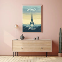 Eiffel Tower Illustration Art Print Urban or Cityscape Poster PosterGoat
