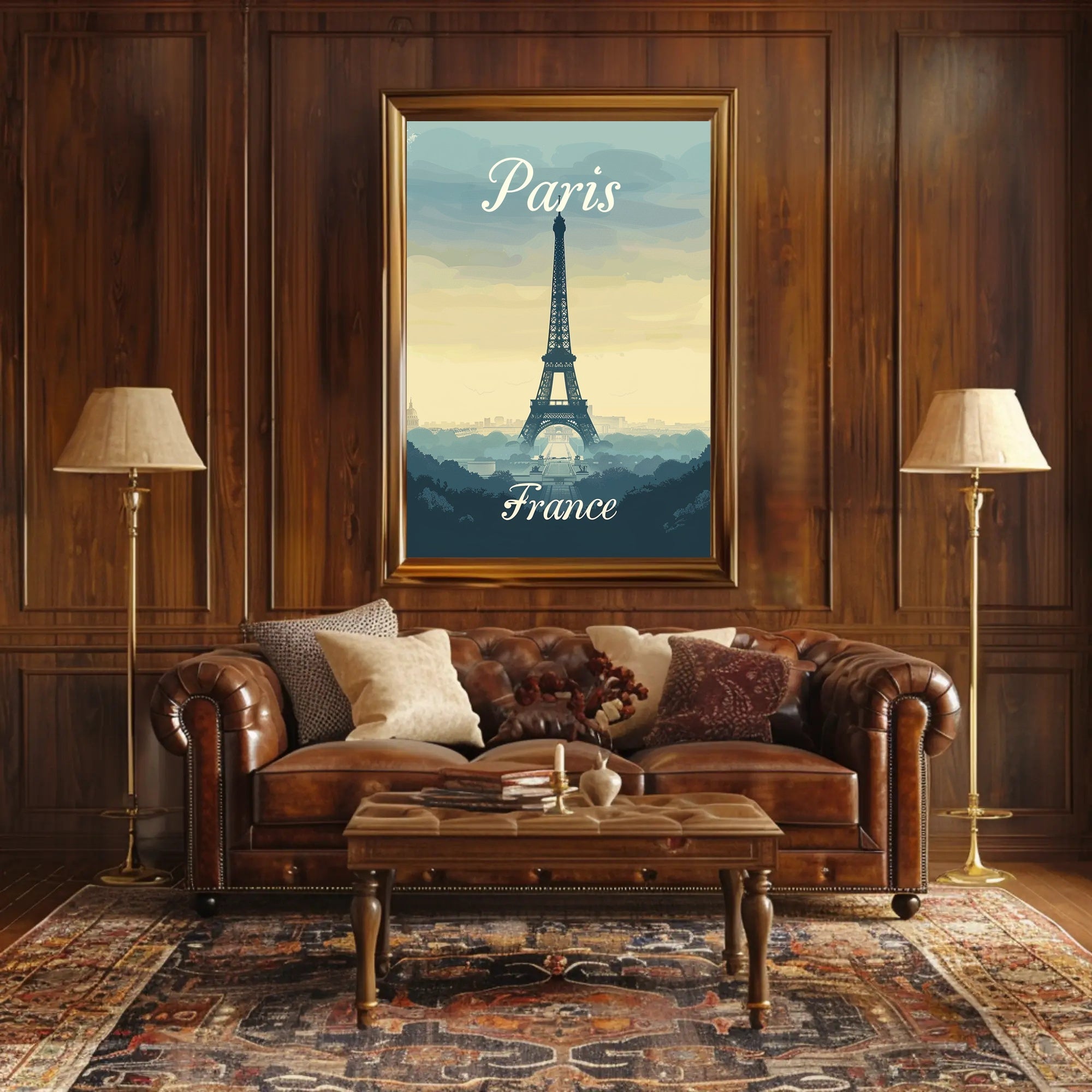 Eiffel Tower Illustration Art Print Urban or Cityscape Poster PosterGoat