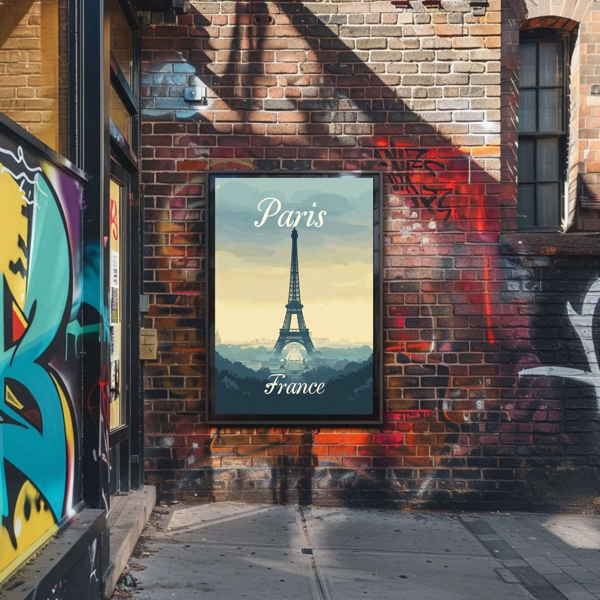 Eiffel Tower Illustration Art Print Urban or Cityscape Poster PosterGoat