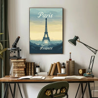 Eiffel Tower Illustration Art Print Urban or Cityscape Poster PosterGoat