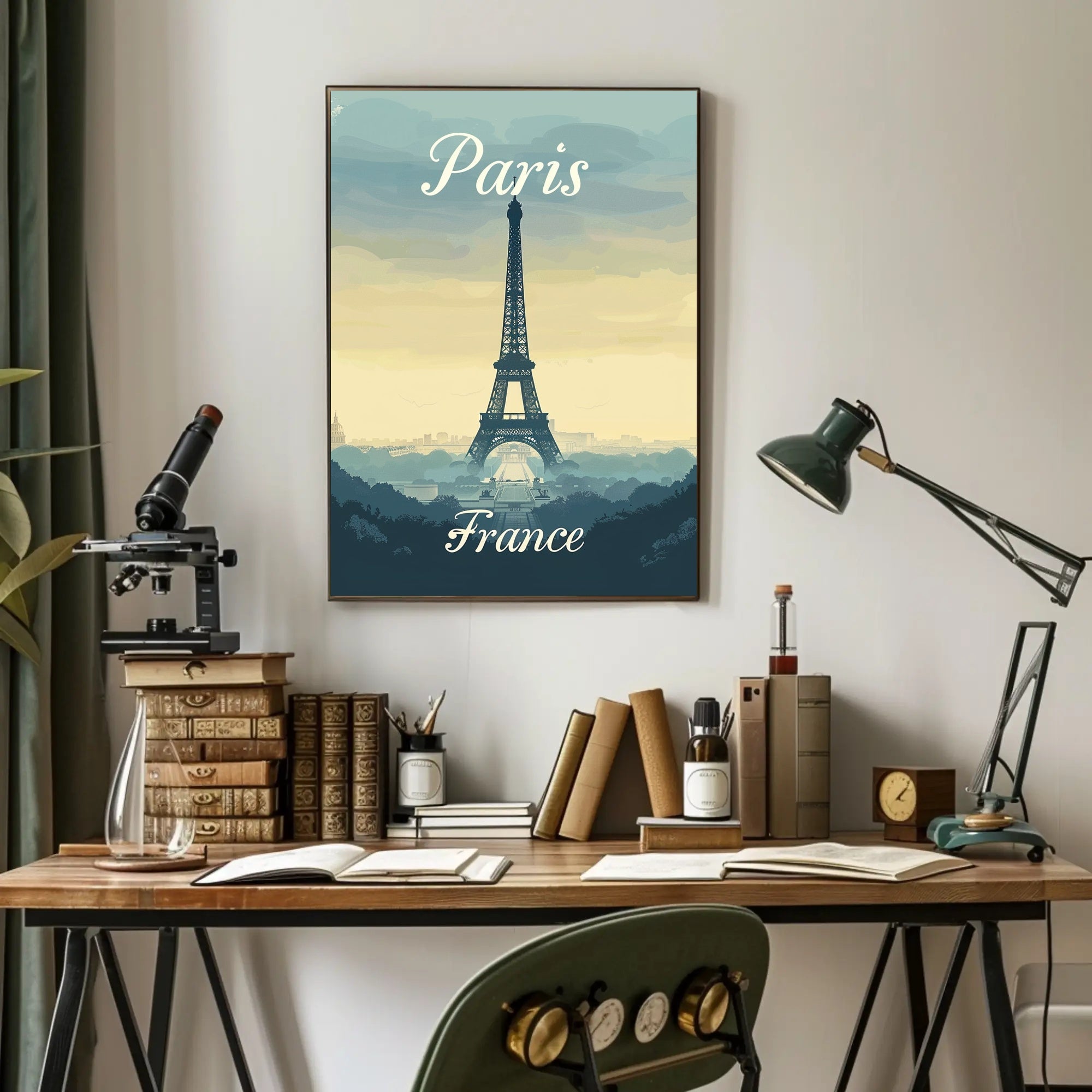 Eiffel Tower Illustration Art Print Urban or Cityscape Poster PosterGoat
