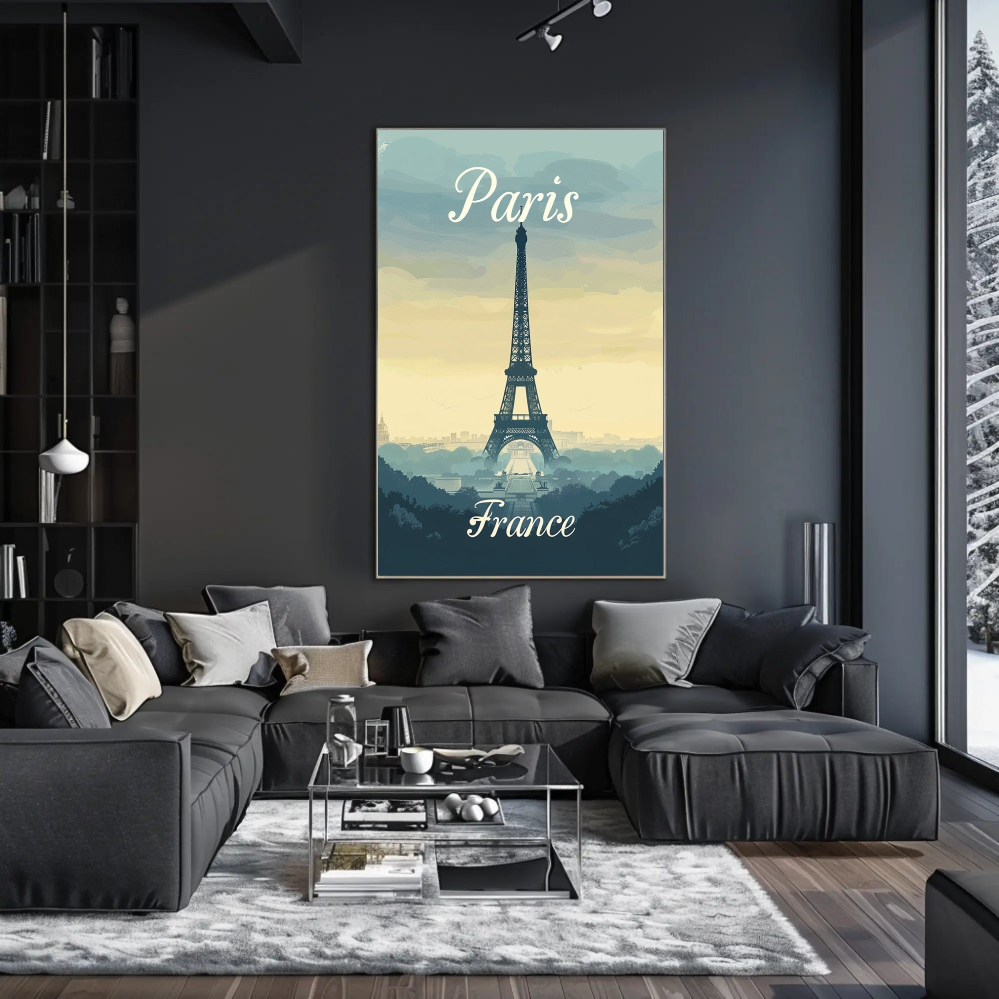 Eiffel Tower Illustration Art Print Urban or Cityscape Poster PosterGoat