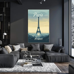 Eiffel Tower Illustration Art Print Urban or Cityscape Poster PosterGoat