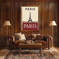 Eiffel Tower Paris Art Deco Travel Poster PosterGoat