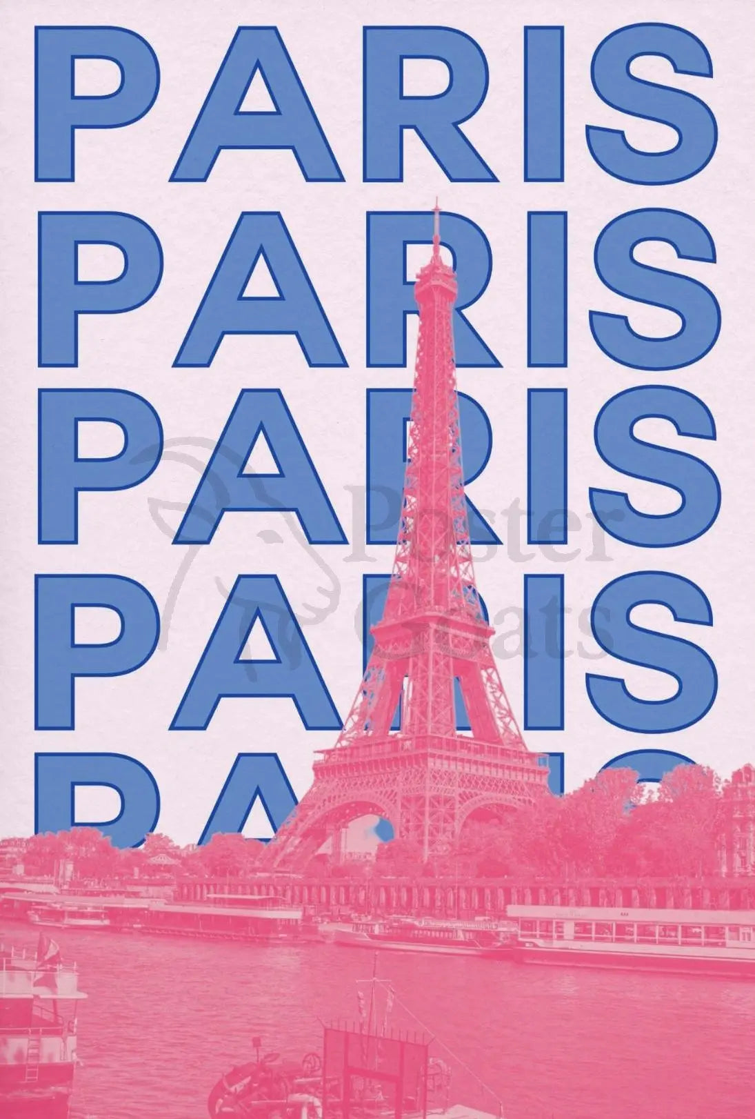 Eiffel Tower Paris Iconic Modern Travel Poster PosterGoat