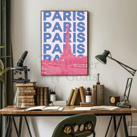 Eiffel Tower Paris Iconic Modern Travel Poster PosterGoat