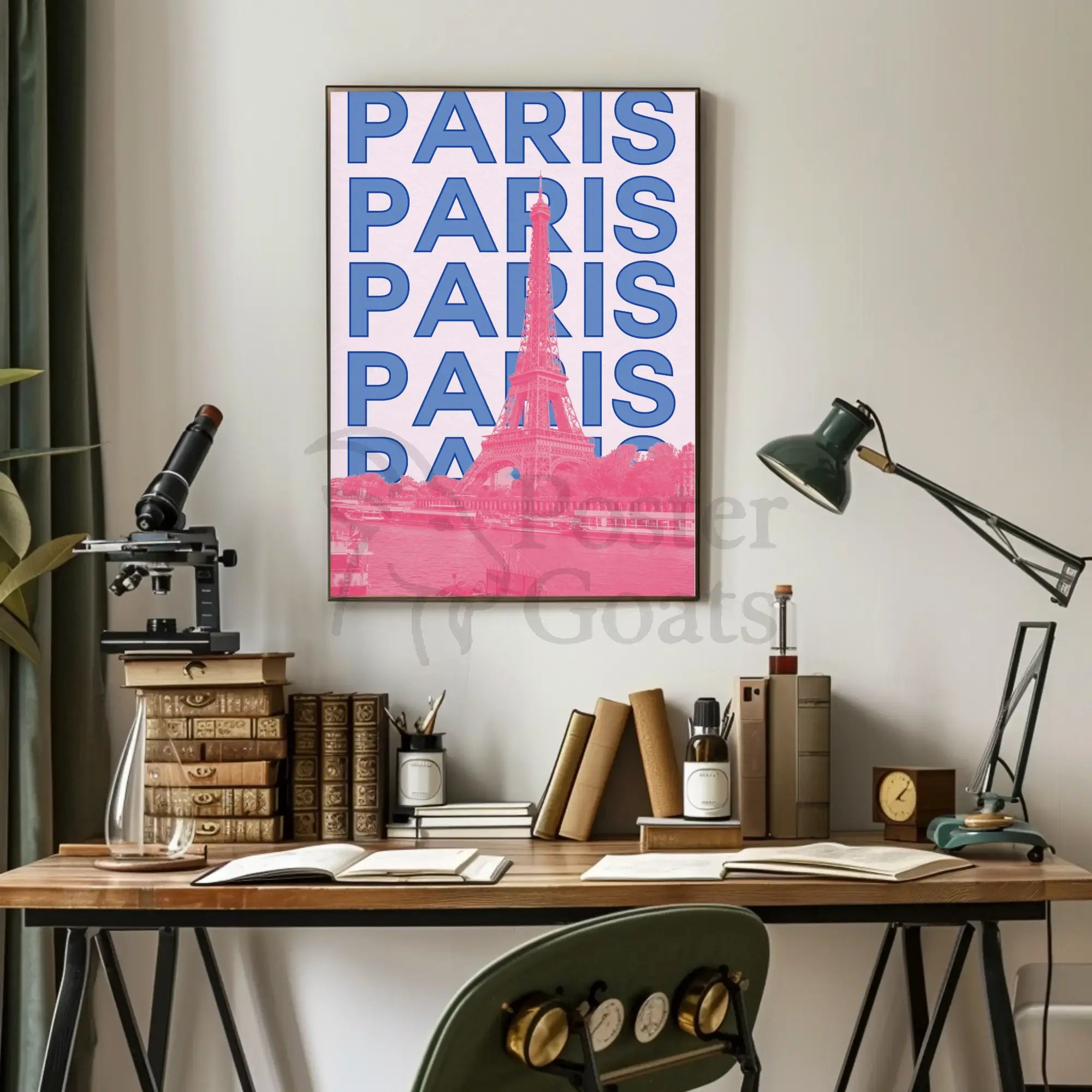 Eiffel Tower Paris Iconic Modern Travel Poster PosterGoat