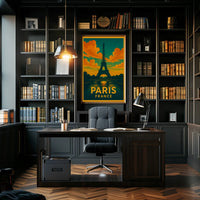 Eiffel Tower Paris Vintage Travel Poster PosterGoat