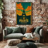 Eiffel Tower Paris Vintage Travel Poster PosterGoat