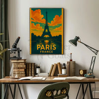 Eiffel Tower Paris Vintage Travel Poster PosterGoat