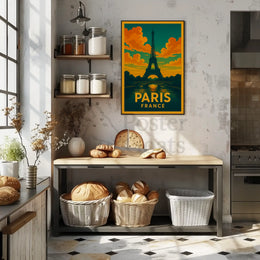 Eiffel Tower Paris Vintage Travel Poster PosterGoat