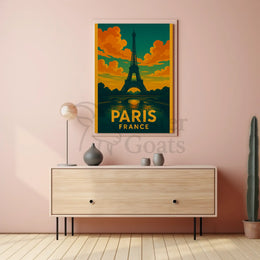 Eiffel Tower Paris Vintage Travel Poster PosterGoat