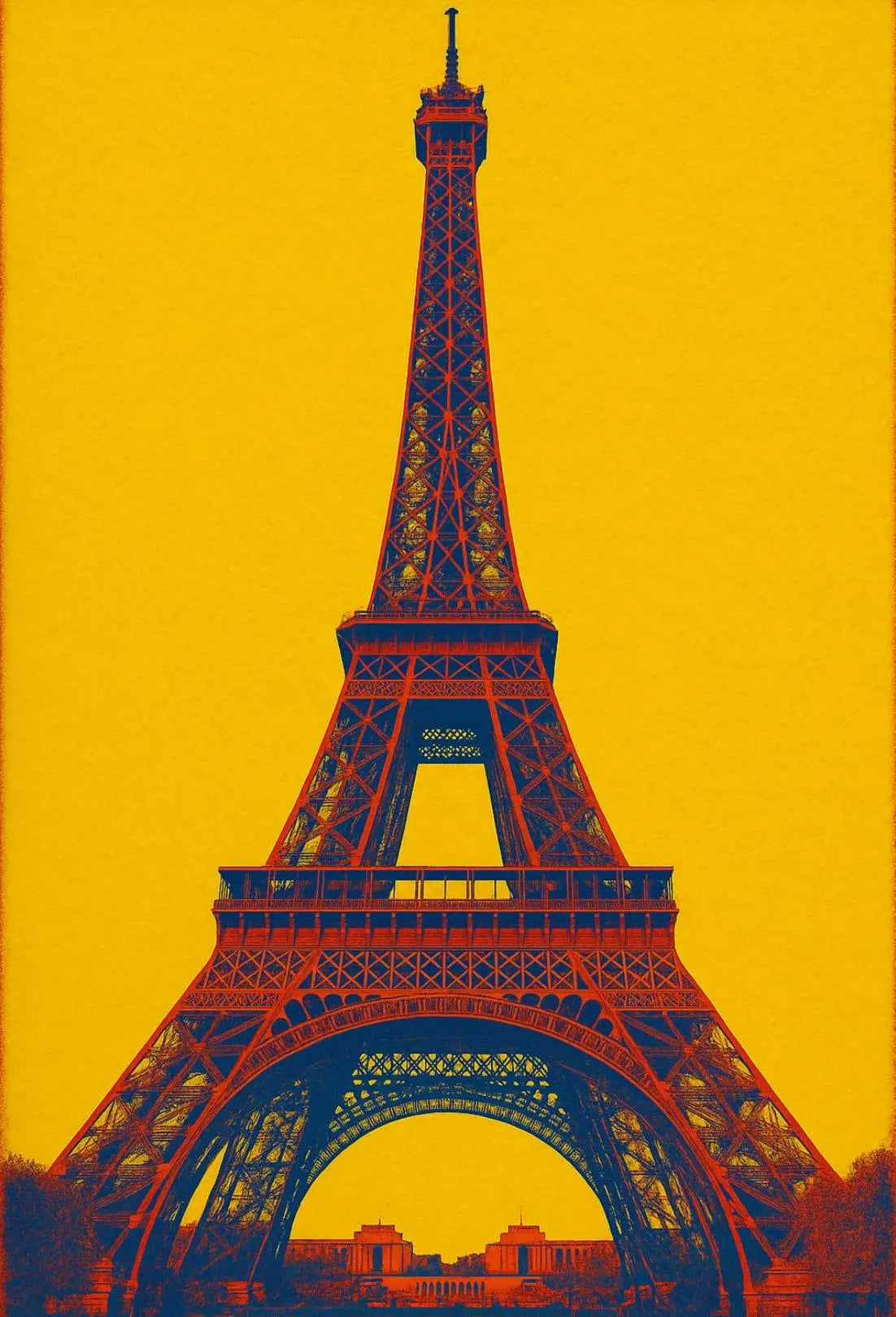 Eiffel Tower Pop Art Vibe Artistic Poster PosterGoat