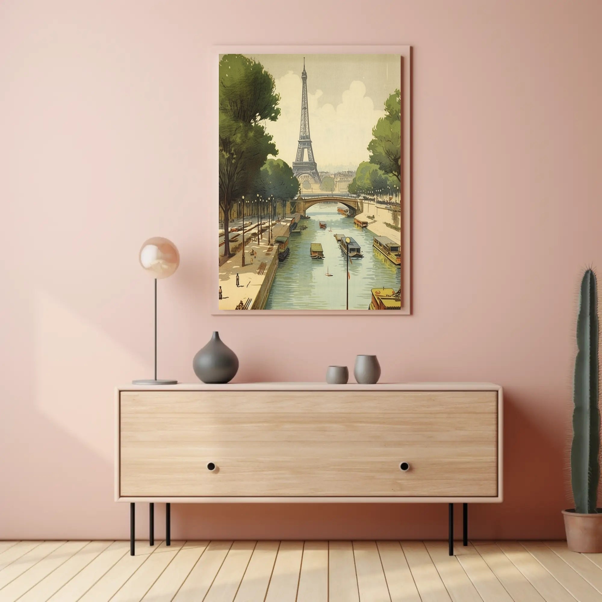 Eiffel Tower Scenic Vintage Paris Travel Poster PosterGoat