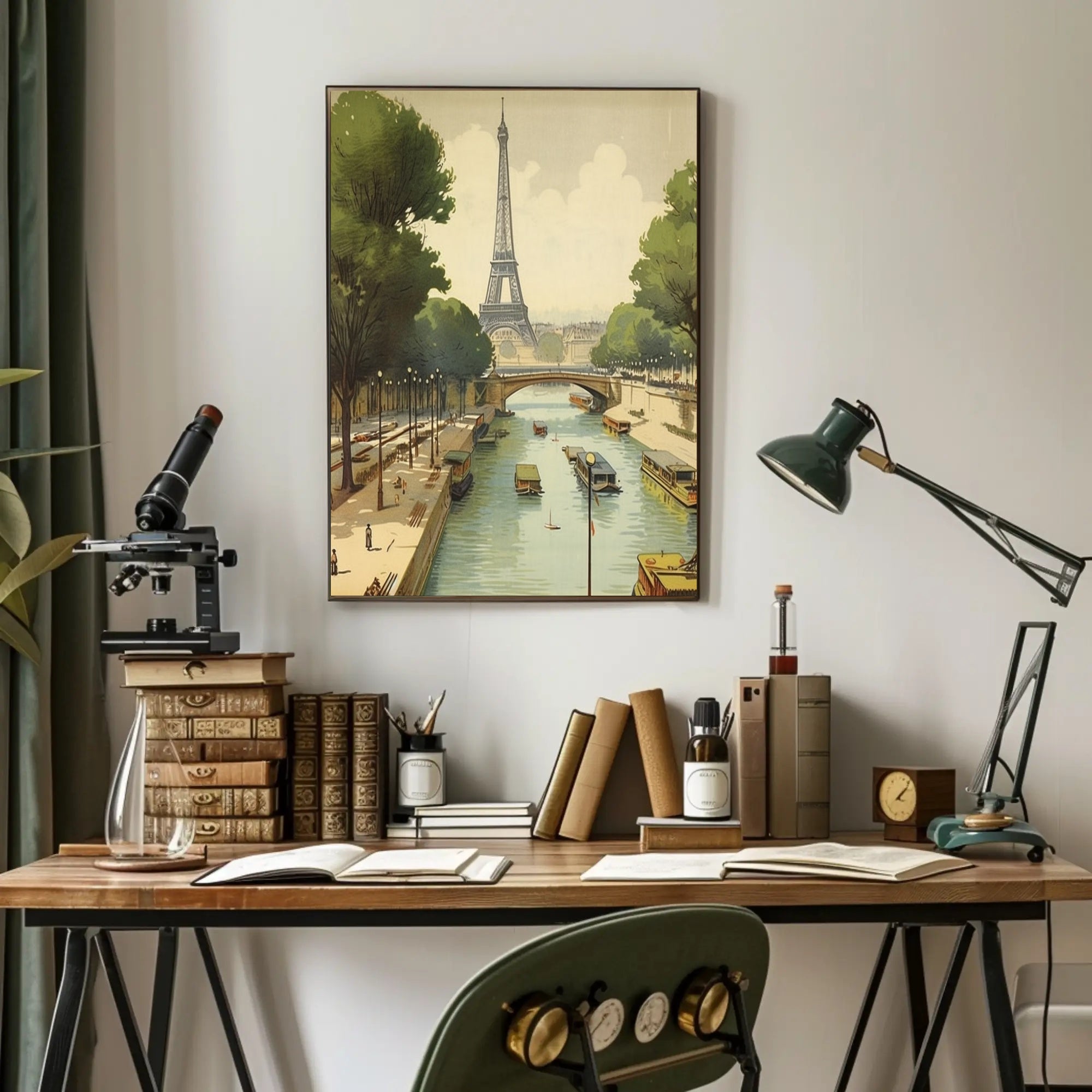 Eiffel Tower Scenic Vintage Paris Travel Poster PosterGoat
