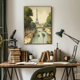 Eiffel Tower Scenic Vintage Paris Travel Poster PosterGoat