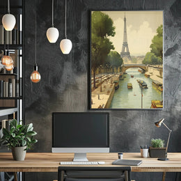 Eiffel Tower Scenic Vintage Paris Travel Poster PosterGoat