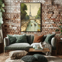 Eiffel Tower Scenic Vintage Paris Travel Poster PosterGoat