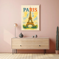 Eiffel Tower Vibrant Romantic Travel Poster PosterGoat
