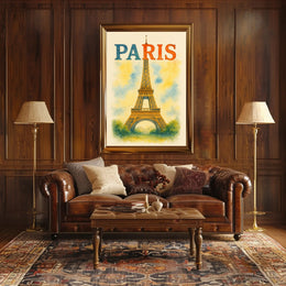 Eiffel Tower Vibrant Romantic Travel Poster PosterGoat