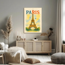 Eiffel Tower Vibrant Romantic Travel Poster PosterGoat