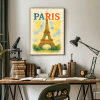 Eiffel Tower Vibrant Romantic Travel Poster PosterGoat