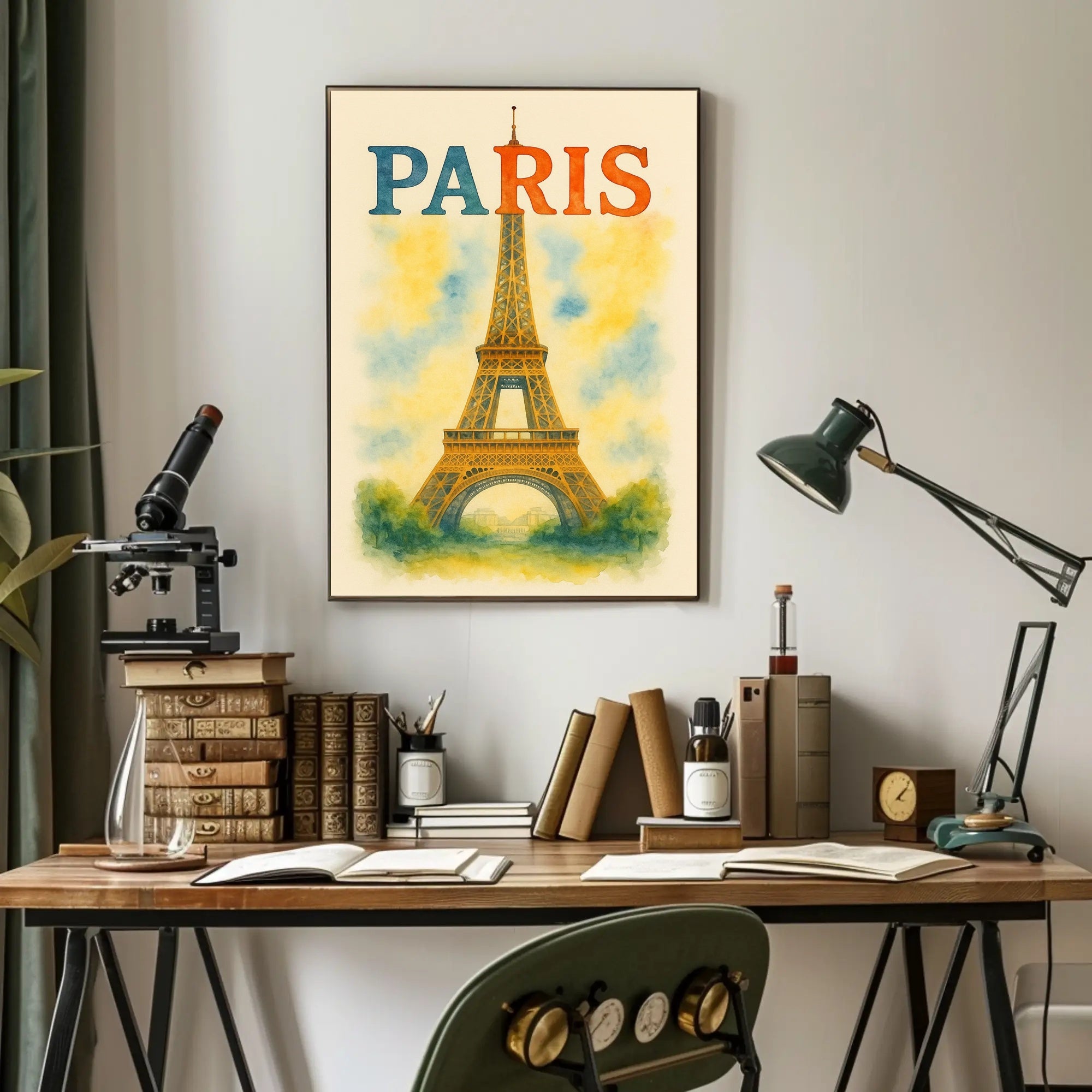 Eiffel Tower Vibrant Romantic Travel Poster PosterGoat