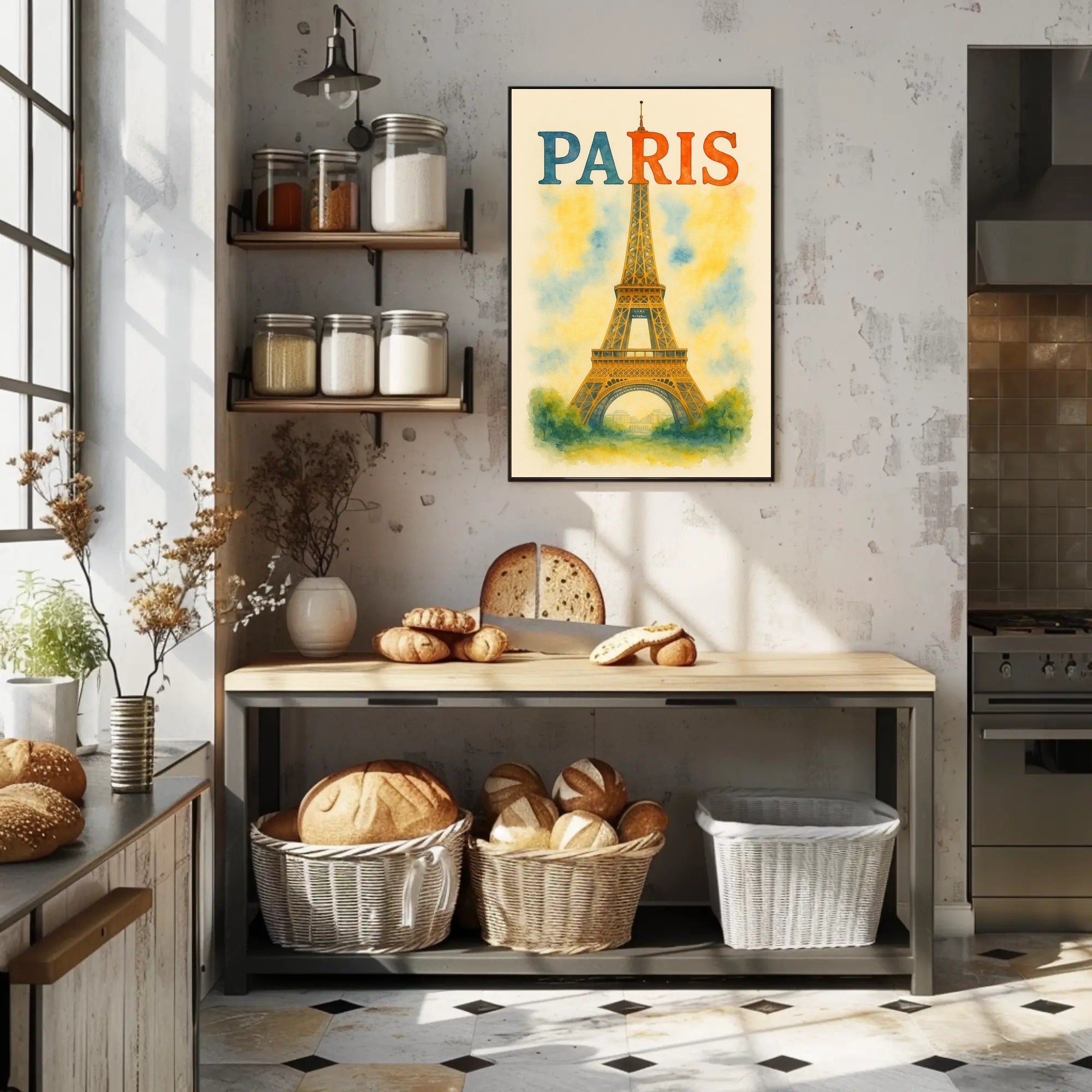 Eiffel Tower Vibrant Romantic Travel Poster PosterGoat