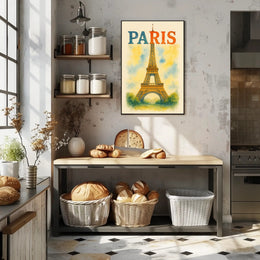 Eiffel Tower Vibrant Romantic Travel Poster PosterGoat