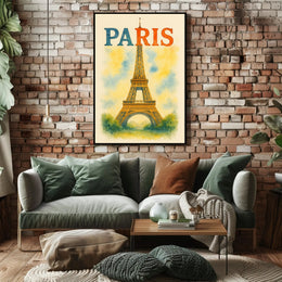 Eiffel Tower Vibrant Romantic Travel Poster PosterGoat