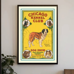 Eighth Annual Chicago Dog Show Vintage Animal Poster PosterGoat